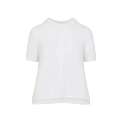 Loewe White Short Sleeve Mohair Sweater
