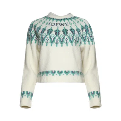 Pre-owned Loewe Sweater 'white/mint' | Women's Size S