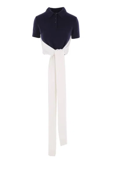 Loewe Women Wool And Cashmere Polo Shirt In Black