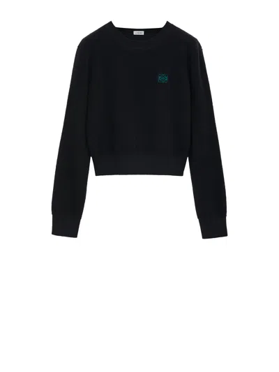 Loewe Anagram Wool Sweater In Black