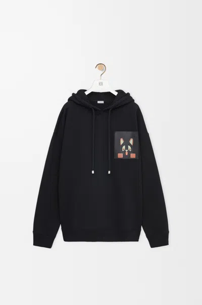 Loewe X Louis Wain Cotton-blend Cat-pocket Hoodie In Black
