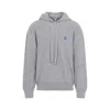 Loewe Drawstring Hoodie With Ribbed Cuffs And Hem In Gray