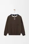 Loewe Cotton-blend Drawstring Sweatshirt In Brown