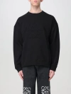 Loewe Relaxed Fit Crewneck Sweater With Embossed Logo In Black