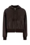 Loewe Leather Flamenco Jacket With Hood And Pockets In Brown