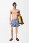 Loewe Printed Swim Trunks In Blue