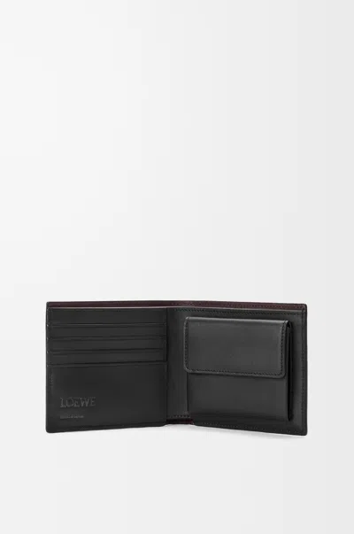 Loewe Switch Bifold Coin Wallet In Supple Grained Leather Skin And Suede For Man