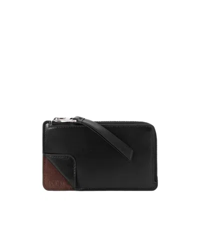 Loewe Switch Coin Cardholder In Supple Grained Calfskin And Suede In Purple