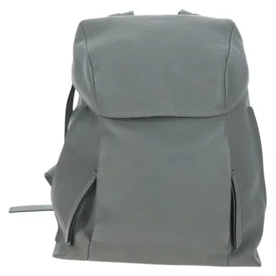Pre-owned Loewe T Backpack Leather Gray Leather Backpack Bag ()
