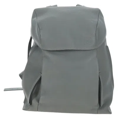Pre-owned Loewe T Backpack Leather Gray Leather Backpack Bag ()