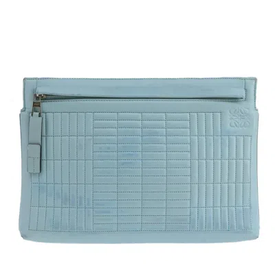 Pre-owned Loewe T Pouch Blue Leather Clutch Bag ()
