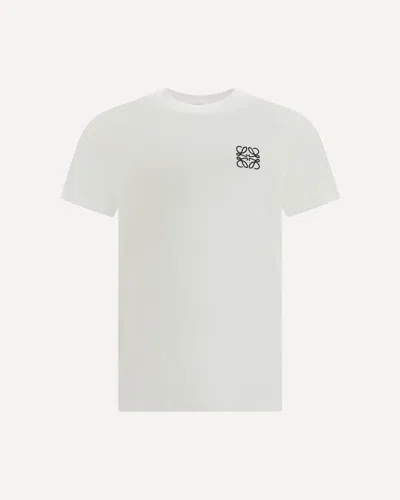Loewe Slim-fit Logo-embroidered Cotton-jersey T-shirt In White