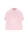 Loewe Short-sleeve Trapeze Polo Top In Pink