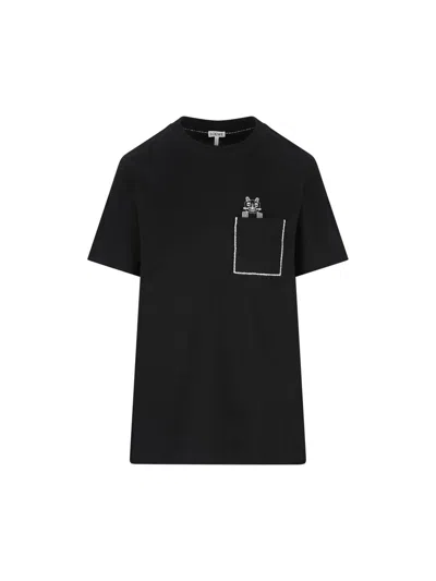 Loewe T-shirt And Polo Shirt In Black