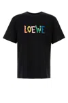 Loewe Slim Fit Logo-embroidered Cotton-jersey T-shirt In Black