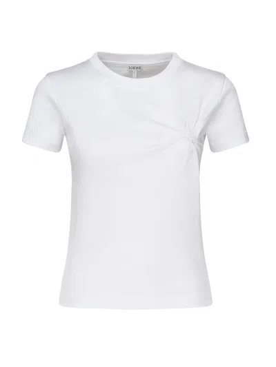 Loewe T-shirt With Anagram Embroidery Curled In White