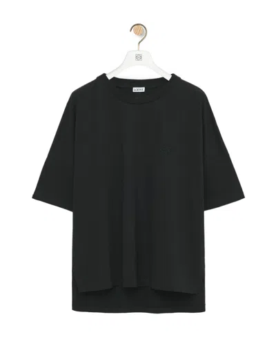 Loewe T-shirt With Round Neck And Short Sleeves In Black