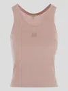 Loewe Pink Silk Tank Top With Anagram Logo