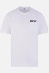 Loewe Logo-embroidered Cotton-blend Jersey T-shirt In White