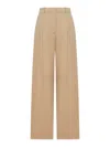 Loewe Tailored Barrel Wool Trousers In Brown