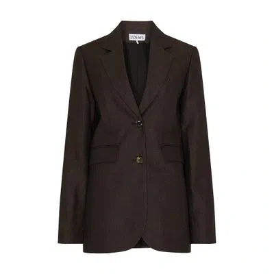 Loewe Tailored Jacket In Brown