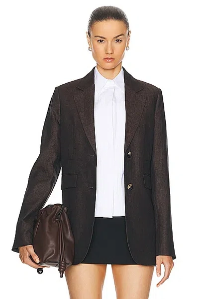 Loewe Tailored Jacket In Dark Brown