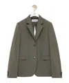 Loewe Womens Khaki Green Split-back Single-breasted Wool Blazer In Green