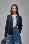 Loewe Tailored Jacket In Wool In Blue