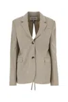 Loewe Embroidered Wool Blazer In Lightbeigemelange