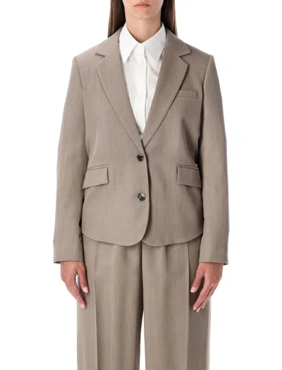 Loewe Tailored Jacket With Gathered Back - Regular Fit In Neutral
