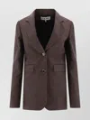 Loewe Tailored Linen Jacket Flap Pockets In Brown