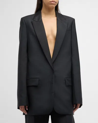 Loewe Tailored Single-breasted Blazer Jacket In Black
