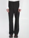 Loewe Wool And Silk Tailored Trousers In Black