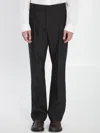 Loewe Wool And Silk Tailored Trousers In Black