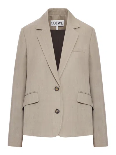 Loewe Tailored Wool Jacket In Nude