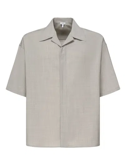 Loewe Tailored Wool Shirt In Gray