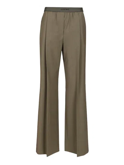 Loewe Tailored Wool Trousers Green