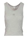 Loewe Women Grey Silk Tank Top In Gray