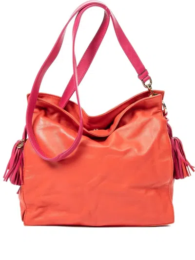 Pre-owned Loewe Tassel-details Shoulder Bag In Orange