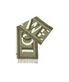 Loewe Tassel Wool Cashmere Scarf In Green
