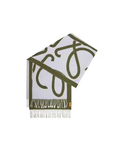 Loewe Tassel Wool Cashmere Scarf In White