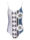 Loewe Technical Jersey Swimsuit Swimwear Blue In Blue