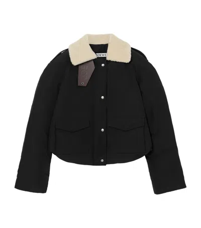 Loewe Technical Shearling-collar Jacket In Black