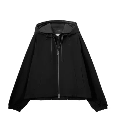 Loewe Technical-cotton Hooded Jacket In Black