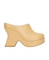 Loewe Terra 110 Curved-heel Leather Heeled Mules In Nude