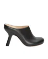 Loewe Terra Leather Stiletto Mule Clogs In Black