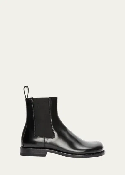 Loewe Terra Leather Chelsea Boots In Black