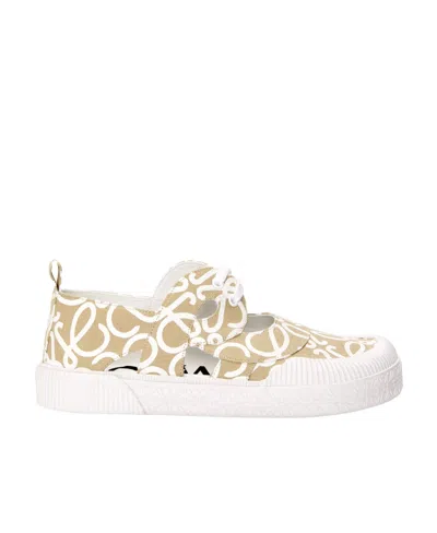 Loewe Terra Vulca Lace-up Shoe In Canvas In White