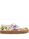 Loewe Terra Vulca Embroidered Canvas Sneakers In White