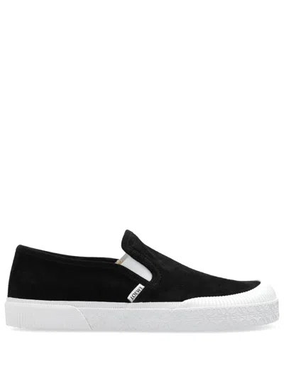 Loewe Terra Vulca Suede Slip-on Sneakers For Men In Black